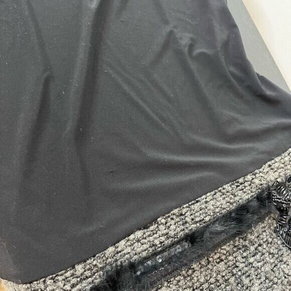 Joseph Ribkoff Women’s Size 6 Boucle Sequined Bow Sheath Dress Black Grey Beaded - Picture 9 of 15